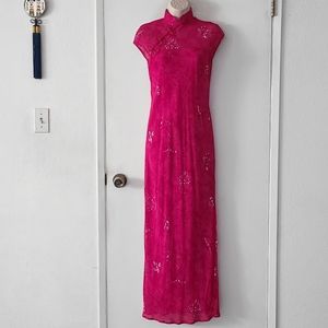 Mandarin Style Floral Dress